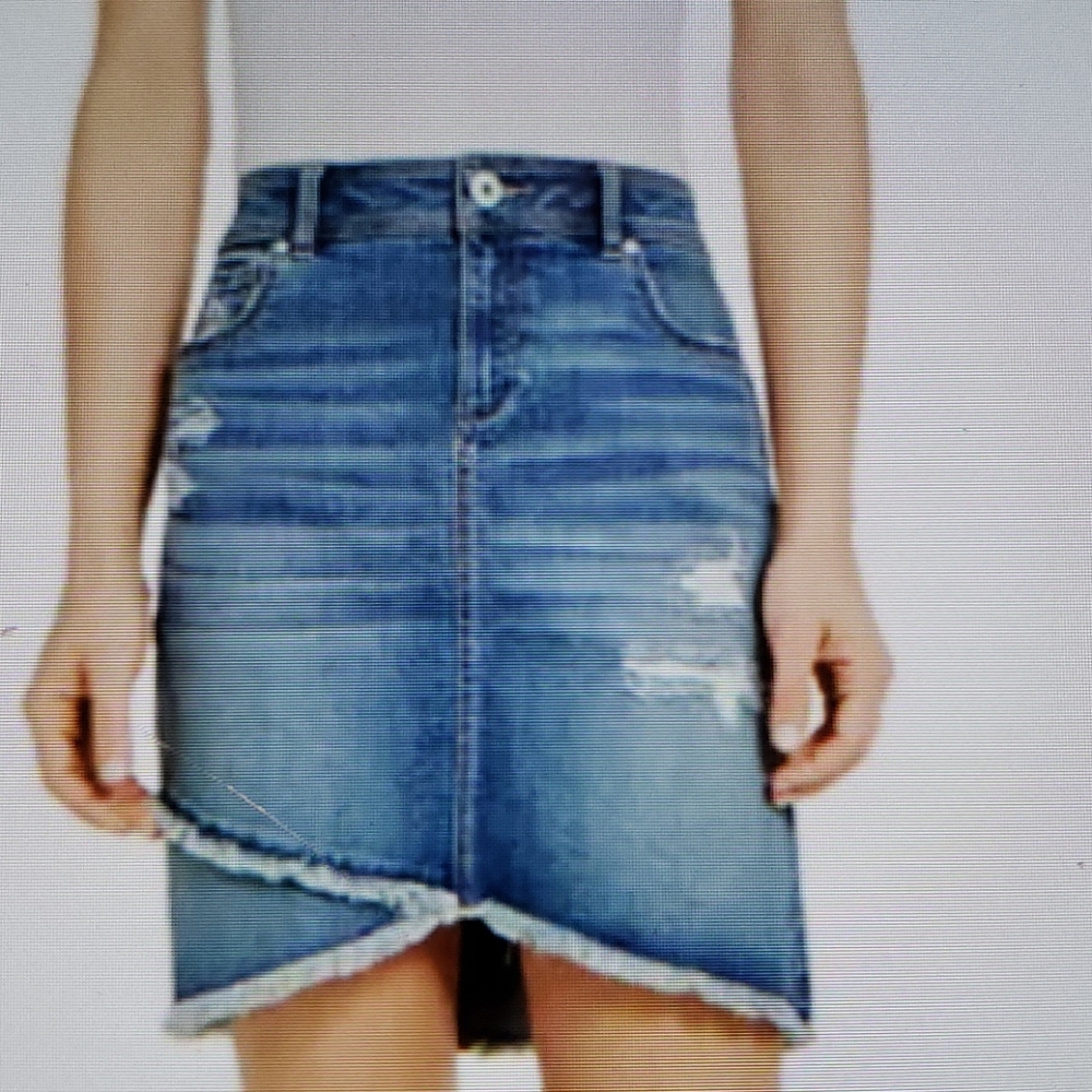 Women's INC crossover-hem denim Skirt